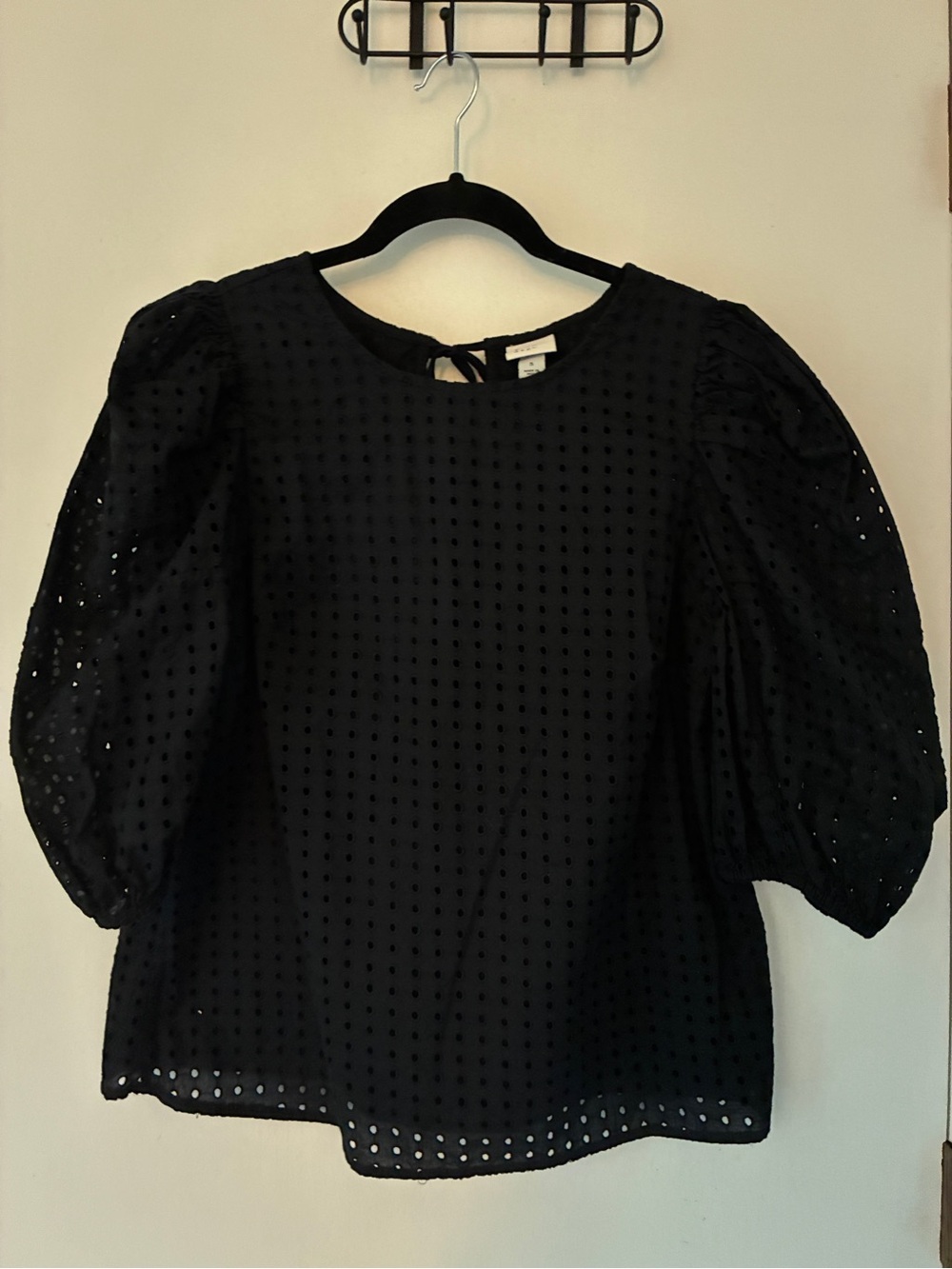 a new day Black Eyelet Tie-Back Blouse
#124